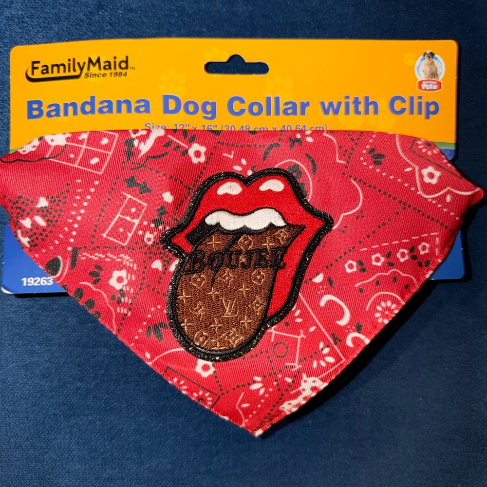 Red Bandana Dog Collar with Clip